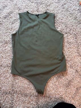Olive Green Body Contour One-Piece Bodysuit